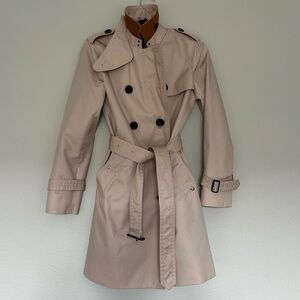 Coach blush pink Trench Coat with Black Buttons
